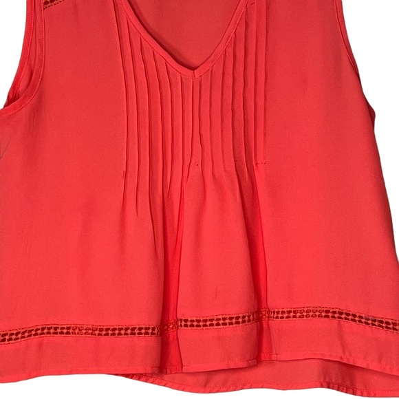 Eloise Women’s Orange Polyester Crepe Sleeveless Blouse Small EUC - Picture 3 of 8